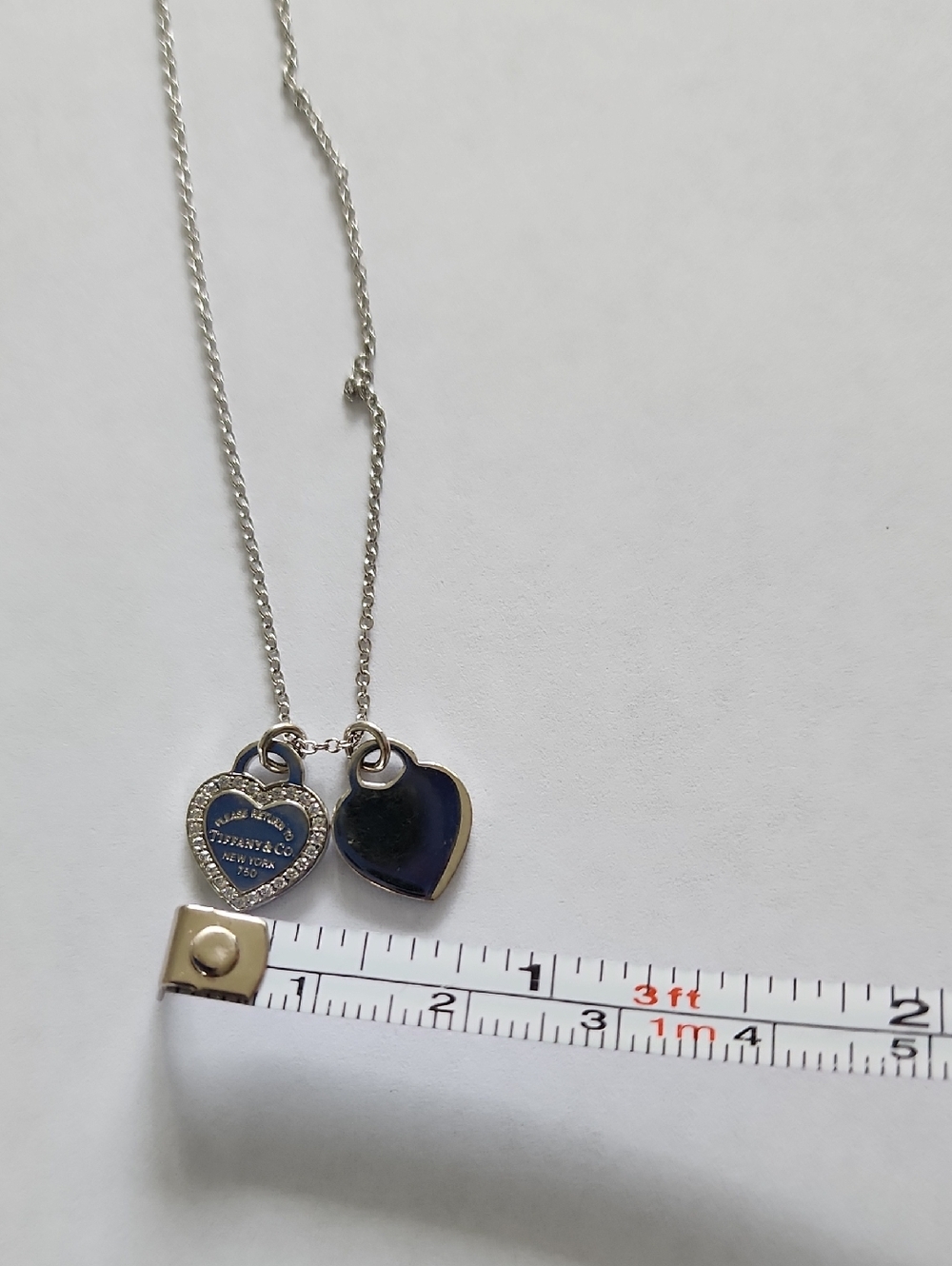 Tiffany & Co. Double Heart 18K Gold Diamond Necklace - Picture 8 of 9